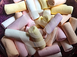 Different coloured marshmellows