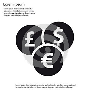 Different Currencies Flat Icons For Apps And Websites