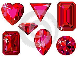 Different cut ruby