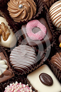 Different Decorated Chocolate bonbons