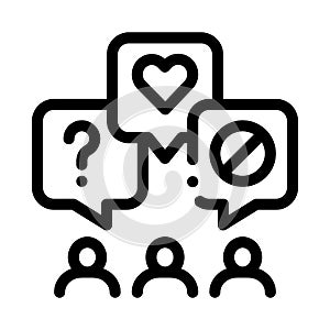 Different demands of people icon vector outline illustration photo