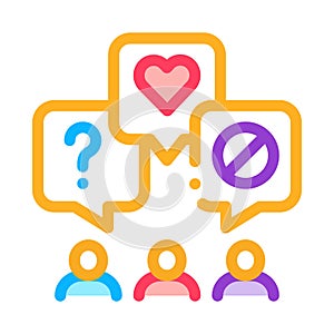 Different demands of people icon vector outline illustration photo