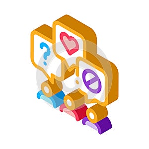 Different demands of people isometric icon vector illustration photo