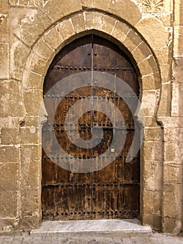 Different design of traditional doors in the old towns of Morocco