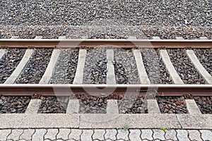 Different detailed views on railroads and rail crossings in germany