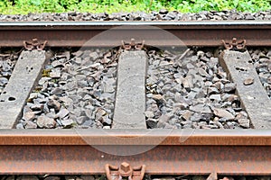 Different detailed views on railroads and rail crossings in germany