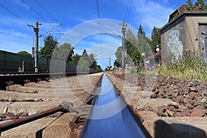 Different detailed views on railroads and rail crossings in germany