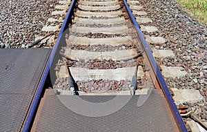 Different detailed views on railroads and rail crossings in germany