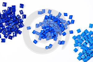 3 different dyed polymer resins