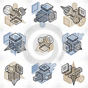 Different engineering constructions collection.