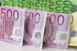 different euro banknotes cash photo