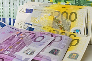 Different euro banknotes cash photo
