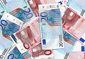 Different Euro banknotes
