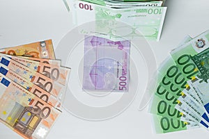 different euro cashin background