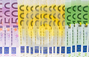 Different euro banknotes cash photo