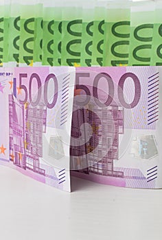 Different euro banknotes cash photo