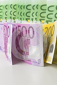 Different euro banknotes cash photo