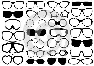 Different Eyeglasses Isolated