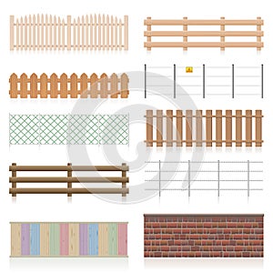 Different Fences Railings Wall Set