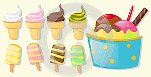 Different flavor of ice cream