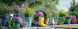 different flower pots of every