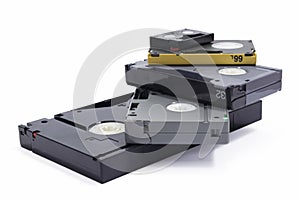 Different formats of professional video tapes