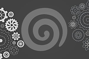 Different gears on gray configuration background design