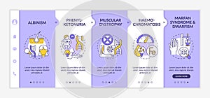 Different genetic disorders onboarding vector template photo