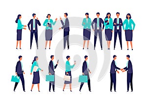 Different gestured businessman in suits photo