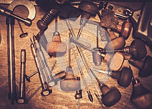 Different goldsmiths tools. photo