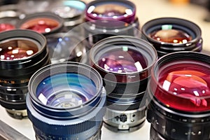 different grades of finished lenses displayed