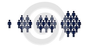 Different groups of people, crowd, infographics photo