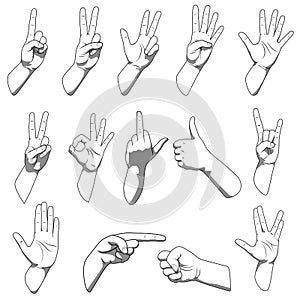Different hands gestures