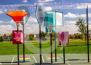 Different Height Playground Basketball Hoops