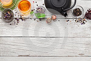 Different herbal and fruit teas