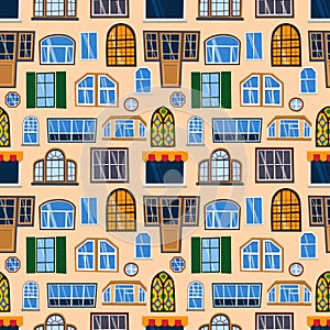 Different house windows vector elements