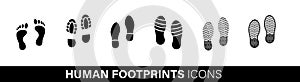 Different human footprints. EPS 10