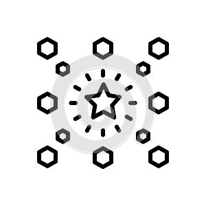 Black line icon for Different, apart and various