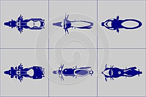 Different kind motorcycle icon set