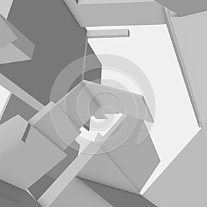 Abstract complex 3d object perspective. photo