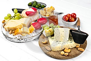 Different kinds of cheese for gourmet nutrition