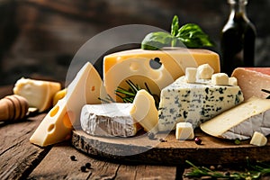 Different kinds of delicious cheese