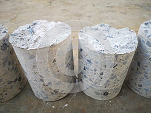 Different kinds of diamond drill with concrete