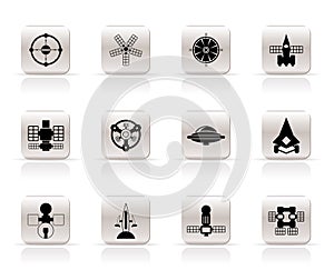 Different kinds of future spacecraft icons