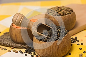 Different kinds of lentils