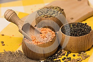 Different kinds of lentils