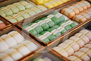 Different kinds of soap on a street market in Cucuron, Provence, France