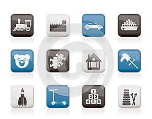 Different Kinds of Toys Icons