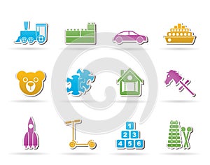 Different Kinds of Toys Icons