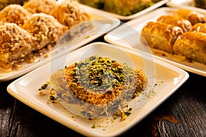 Different kinds of Turkish dessert baklava